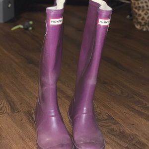 Hunter boots original gloss tall Plum